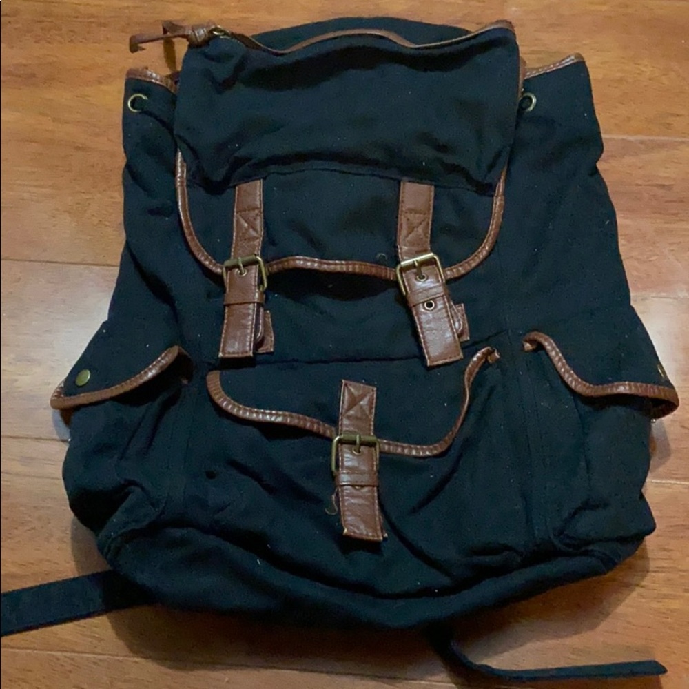 Ecote Canvas Rucksack Backpack - Black